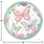 Butterfly Shimmer 9" Plates 8pcs