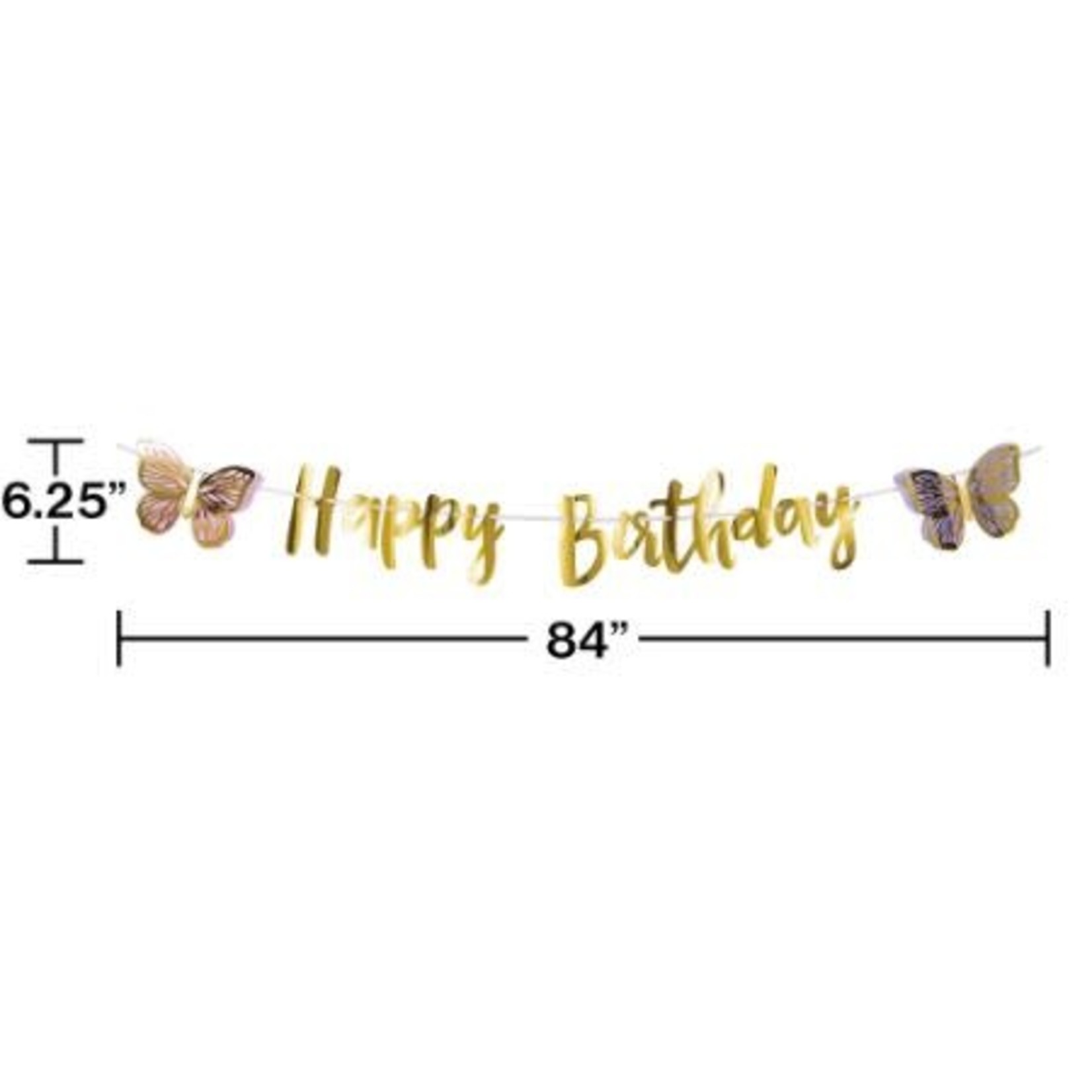 Butterfly Shimmer Foil HBD Banner