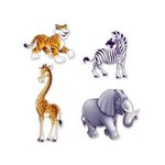 Jungle Animal Cutouts 4ct