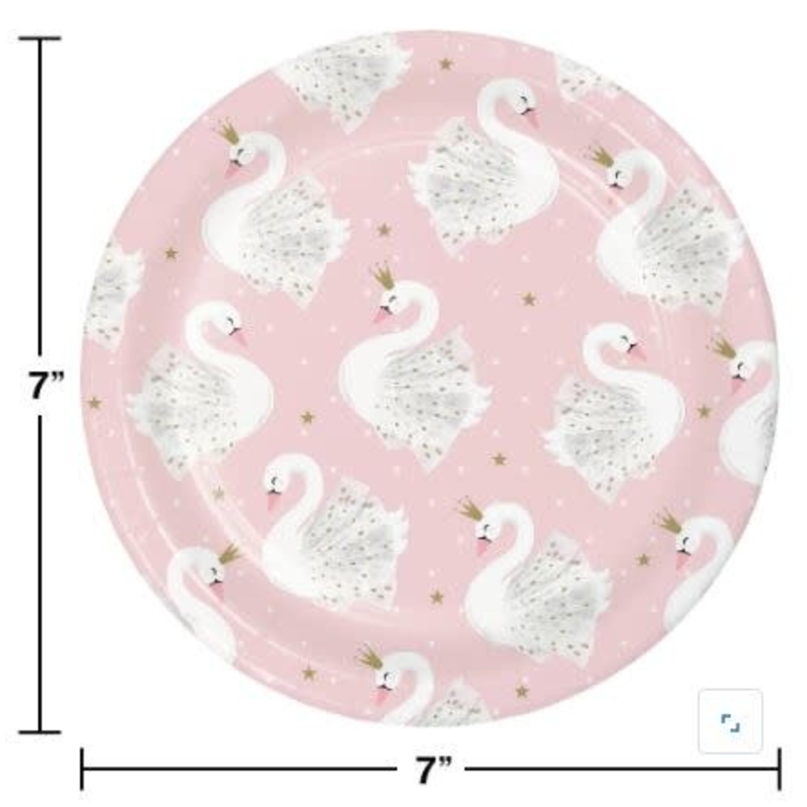Stylish Swan Party 7" Plates 8pcs