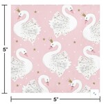 Stylish Swan Party Napkins 16pcs