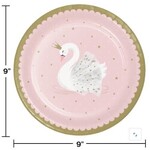 Stylish Swan Party 9" Plates 8pcs