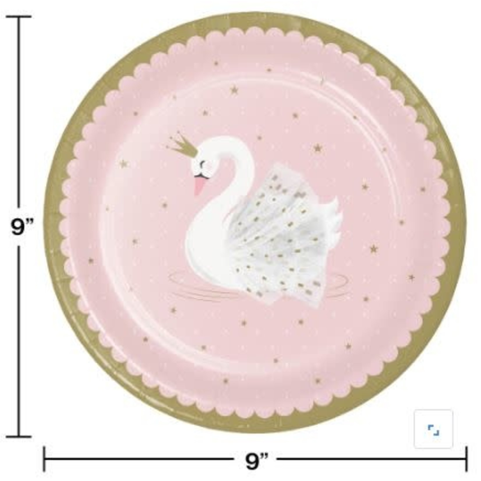 Stylish Swan Party 9" Plates 8pcs