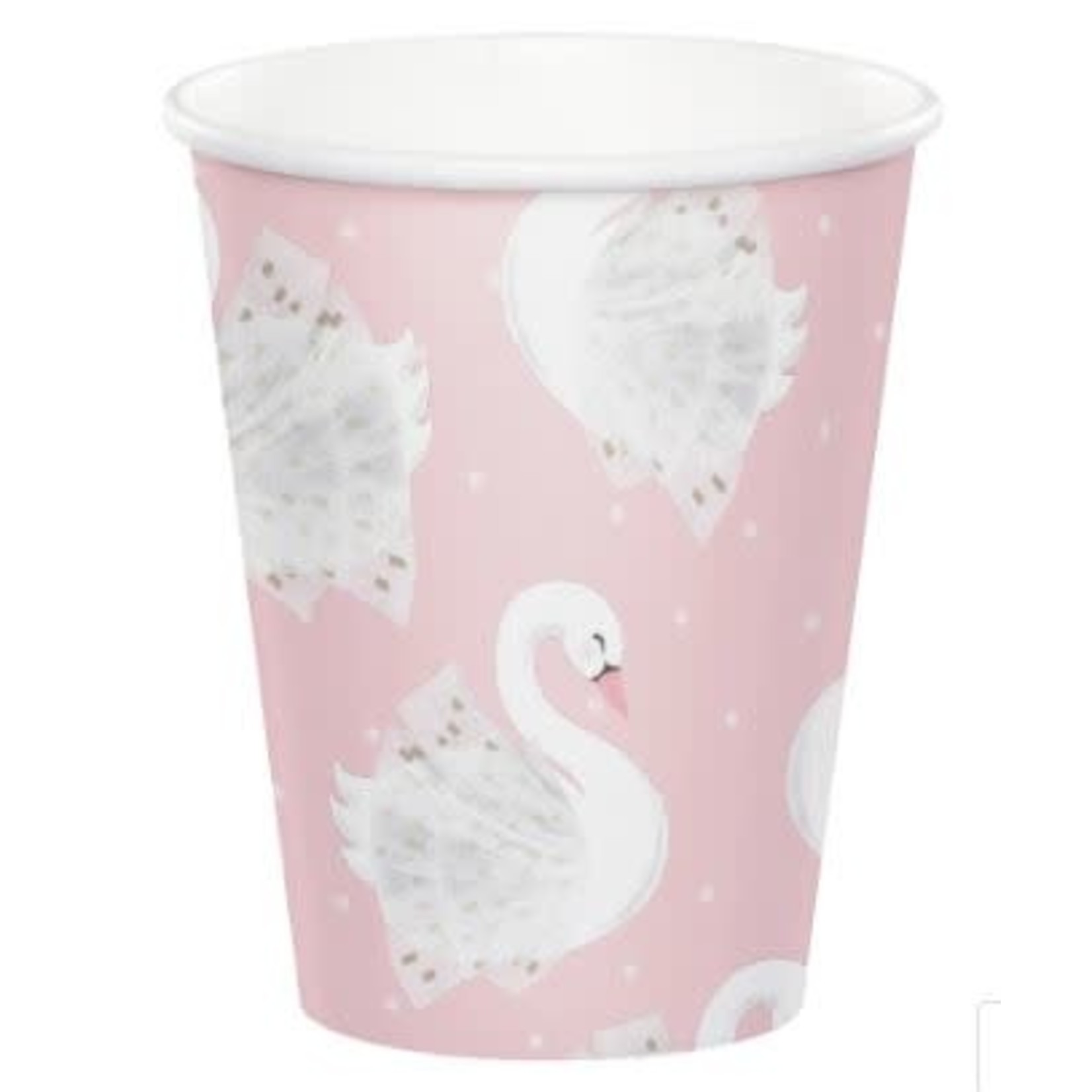 Stylish Swan Party 9oz Cups 8pcs