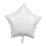18"  white solid star Foil Balloon