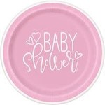 Pink Heart Baby Shower 7" Plate  8ct.