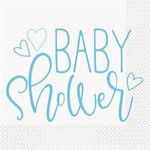 Blue Hearts Baby Shower Luncheon Napkins  16ct