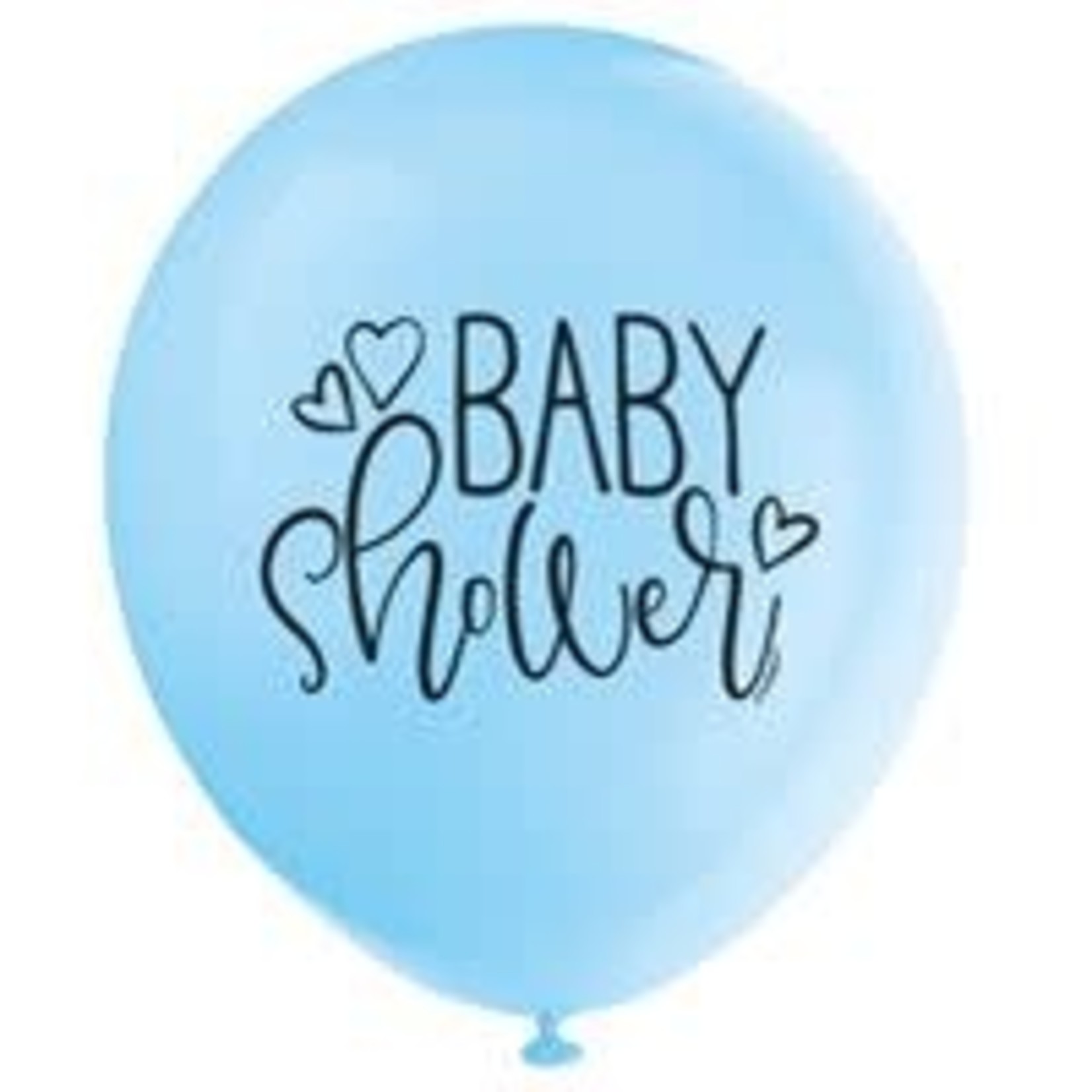 12" Blue Hearts Baby Shower Balloons 8ct.