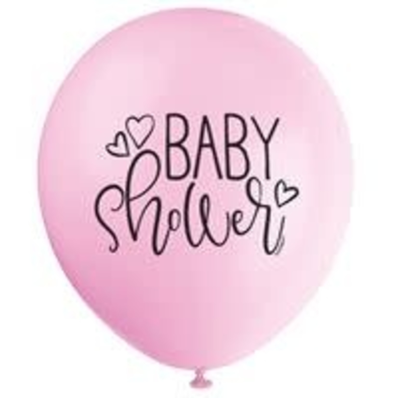 12" Pink Heart Baby Shower Balloons 8ct.