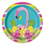 Summer Pineapple & Flamingo Round 9" Dinner Plates  8ct