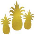 Pineapple Foil Cutouts 3ct