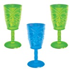 Tiki Face Plastic Wine Glasses