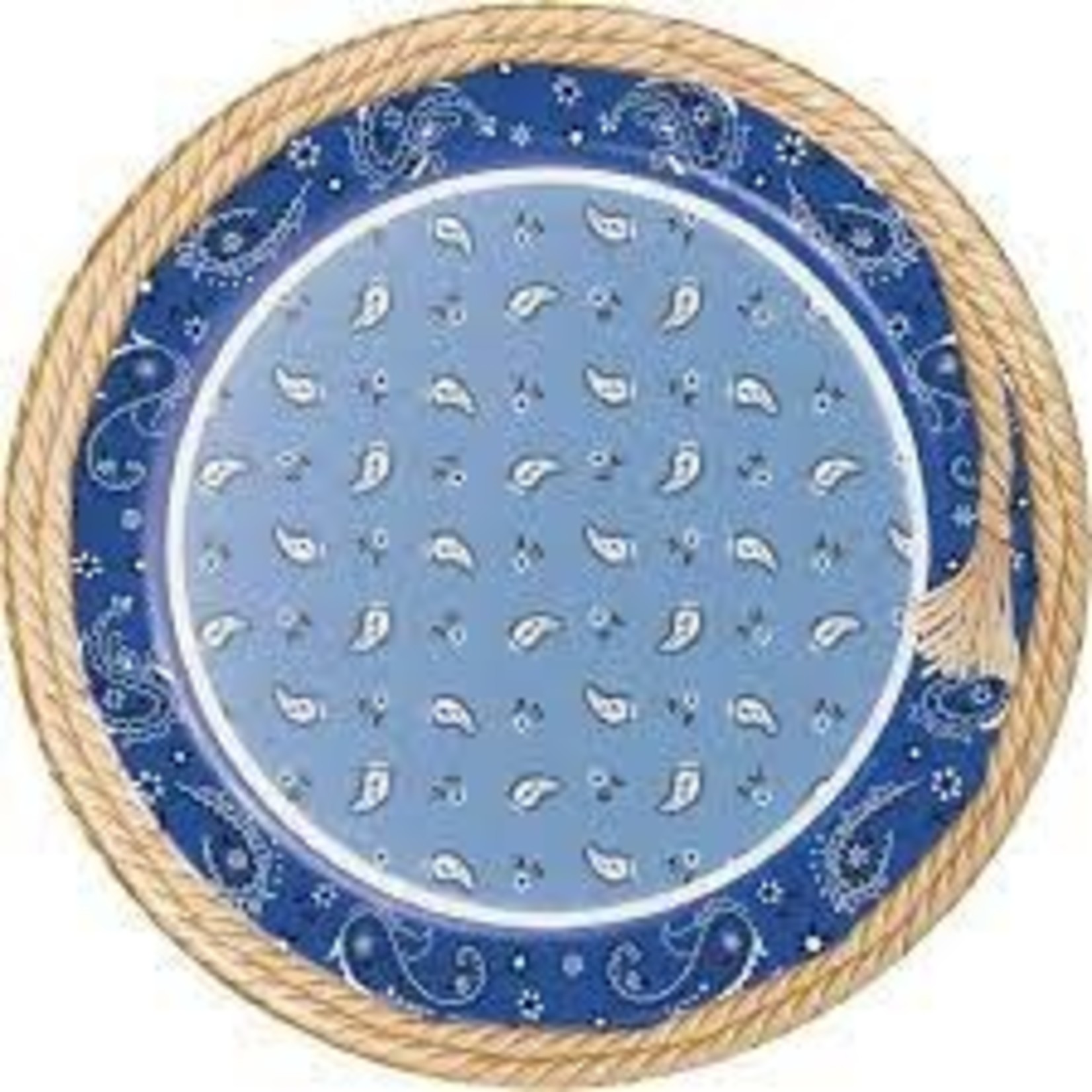 Blue Bandana Cowboy 9" Dinner Plate
