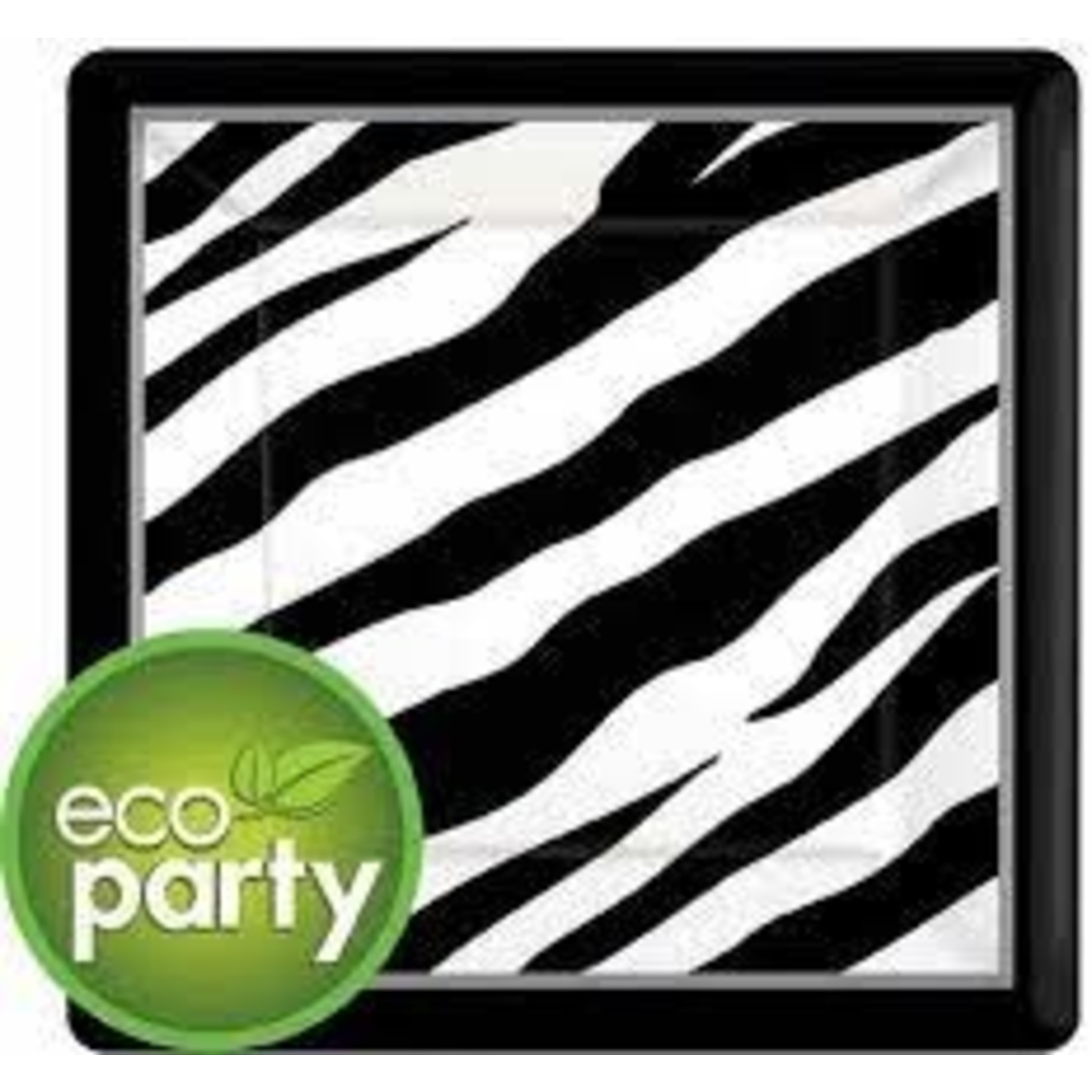 PLT 10" SQ PL MD CT ZEBRA ECO