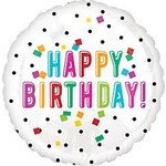 18" HBD Colorful Confetti Balloon