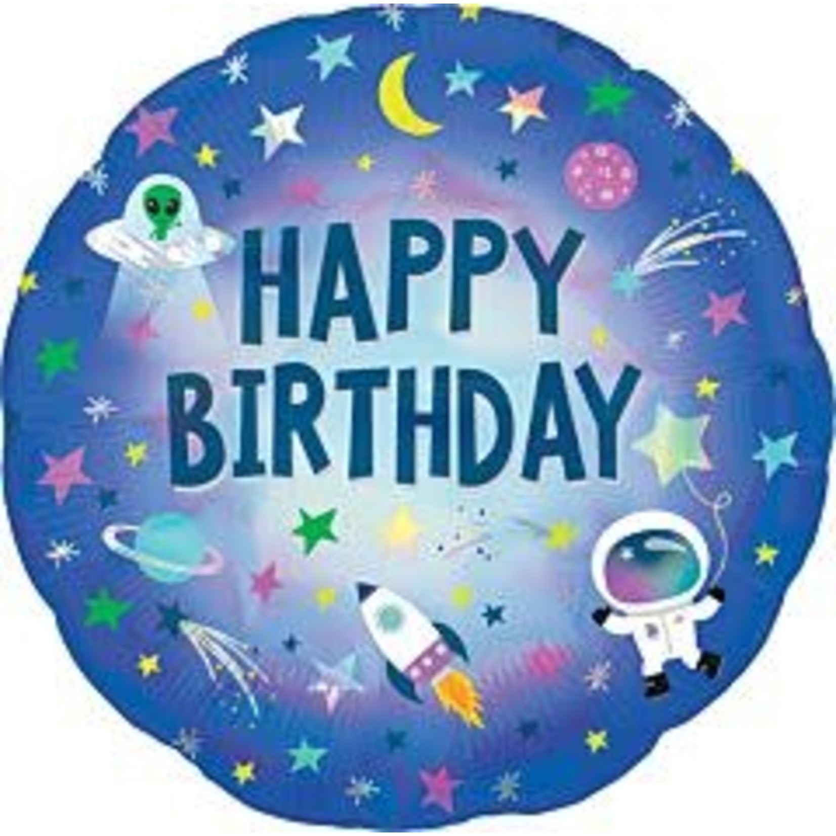 Anagram 18" Happy Bday Outer Space Balloon