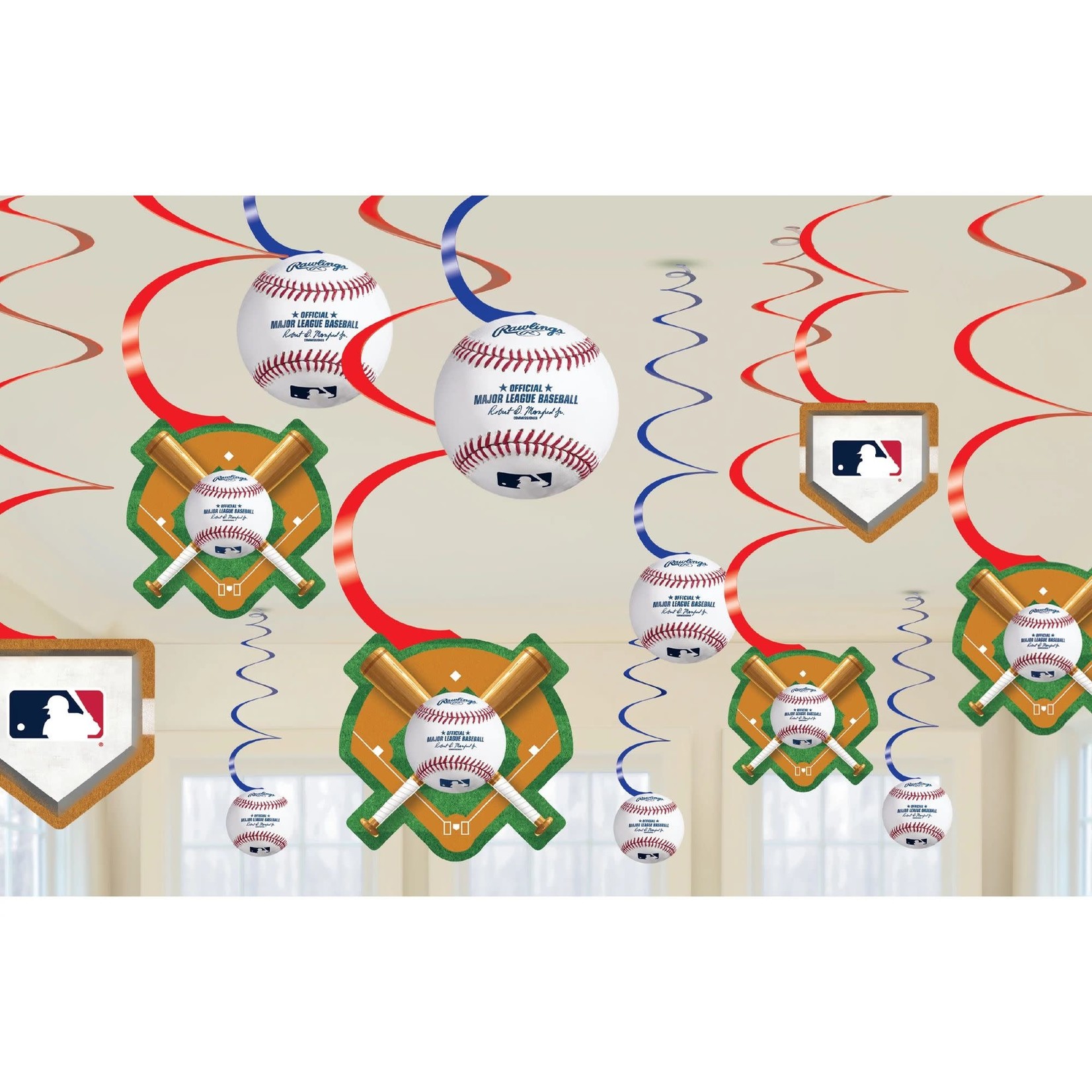 Baseball Swirl Decorations