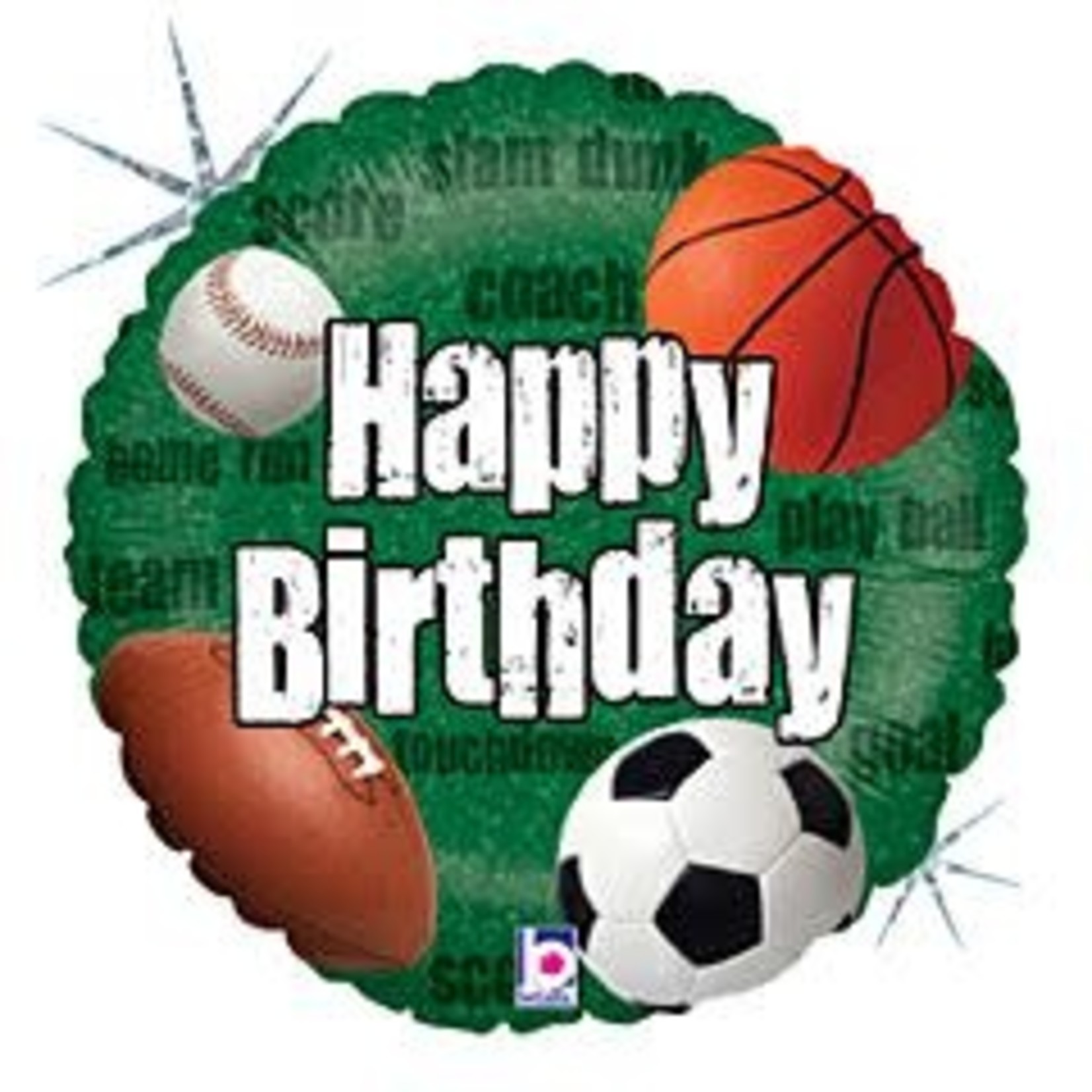 18" Happy Bday Sports Balloon