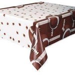 Football Party Rectangular Plastic Table Cover  54" x 84"