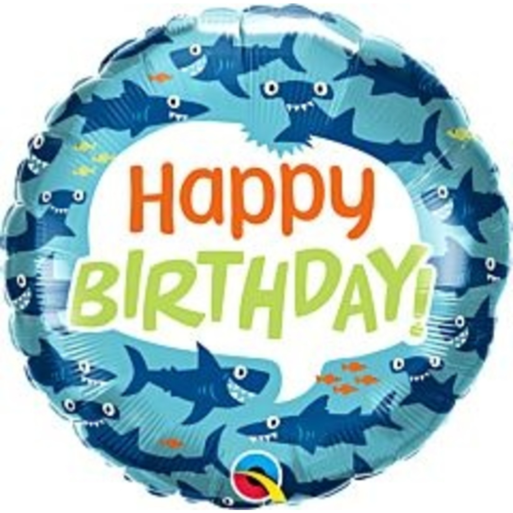 Qualatex 18" Birthday Fun Sharks Balloon
