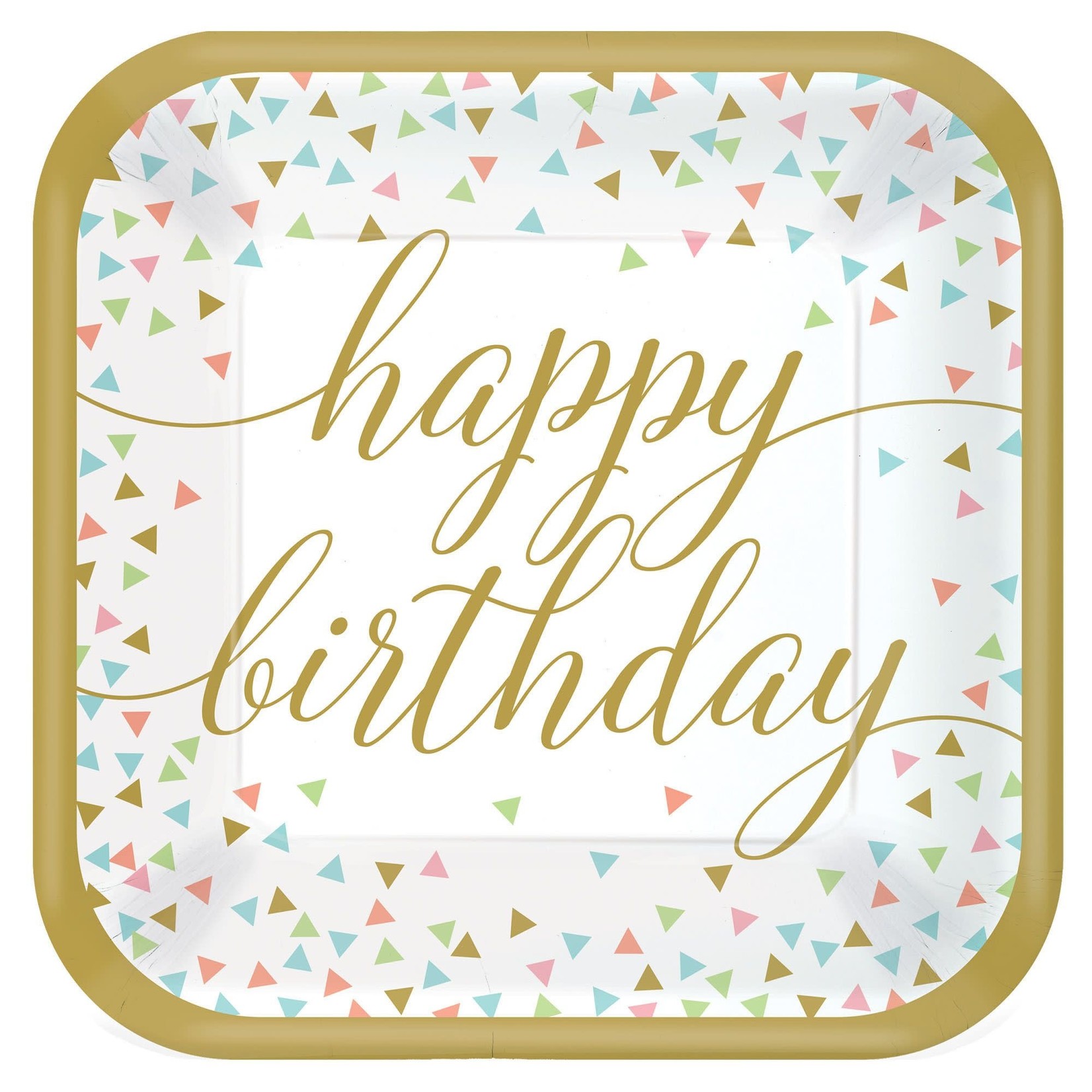 Confetti Fun Square Plates, 9"