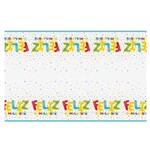 Feliz Cumpleanos Balloon Birthday Rectangular Plastic Table Cover  54" x 84"