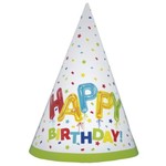 Happy Balloon Birthday Party Hats  8ct