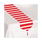 Printed Red & White Stripes Table Runner