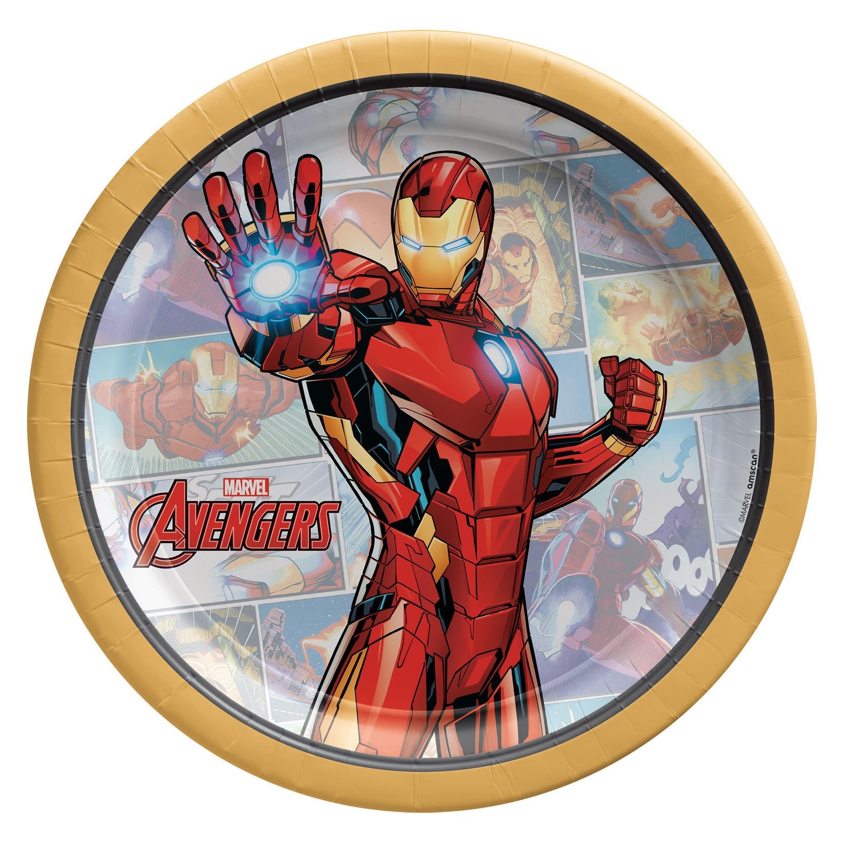 Iron Man 7" Round Plates