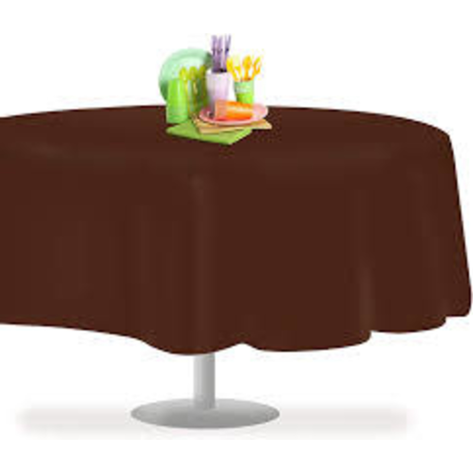 Round Brown Table Cover 84"