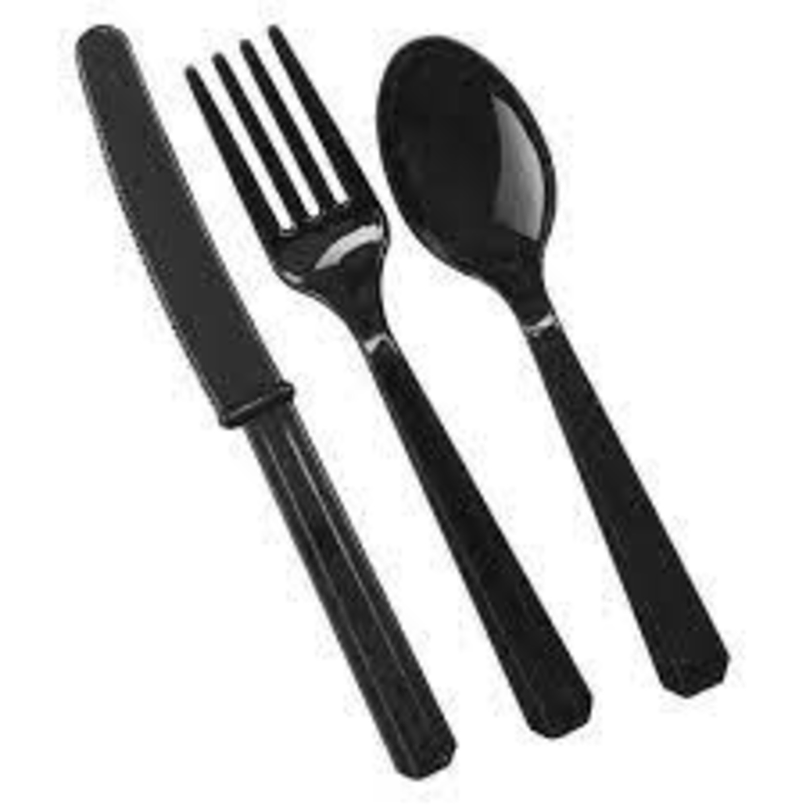 Black Plastic Cutlery 18ct