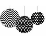 Black Paper Lanterns 3ct