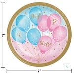 Gender Reveal Balloons 7" Plates 8ct
