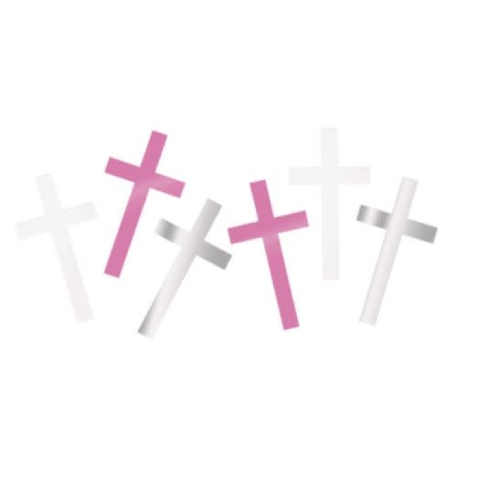 Fancy Pink Cross Foil Confetti  .5oz