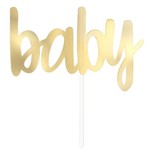 Gold Foil "Baby" Baby Shower Cake Topper