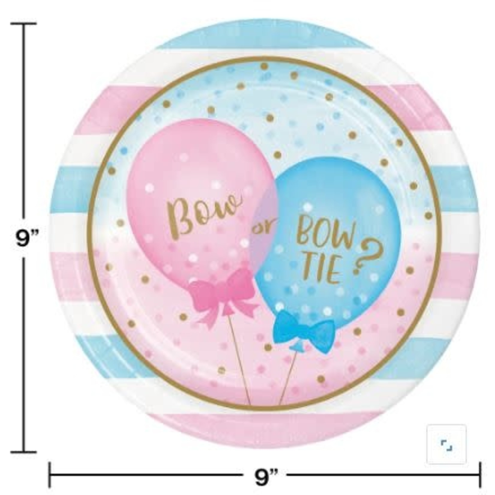 Gender Reveal Balloons 9" Plates 8ct
