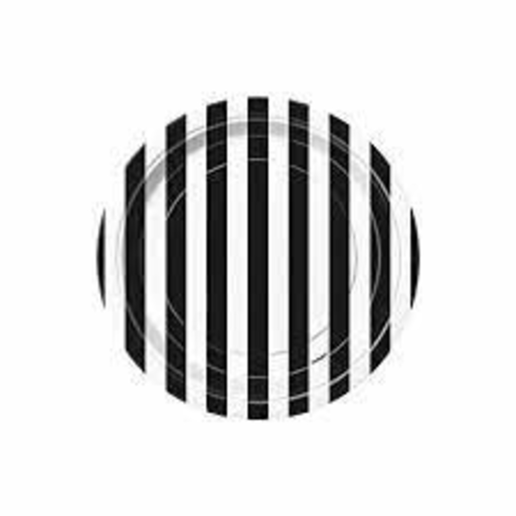 Black Stripe Plates 8ct