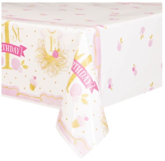 Amscan One Wild Girl 1st Birthday Plastic Table Cover - Pink Safari Animal Design, 54 X 102 Inches - View #9