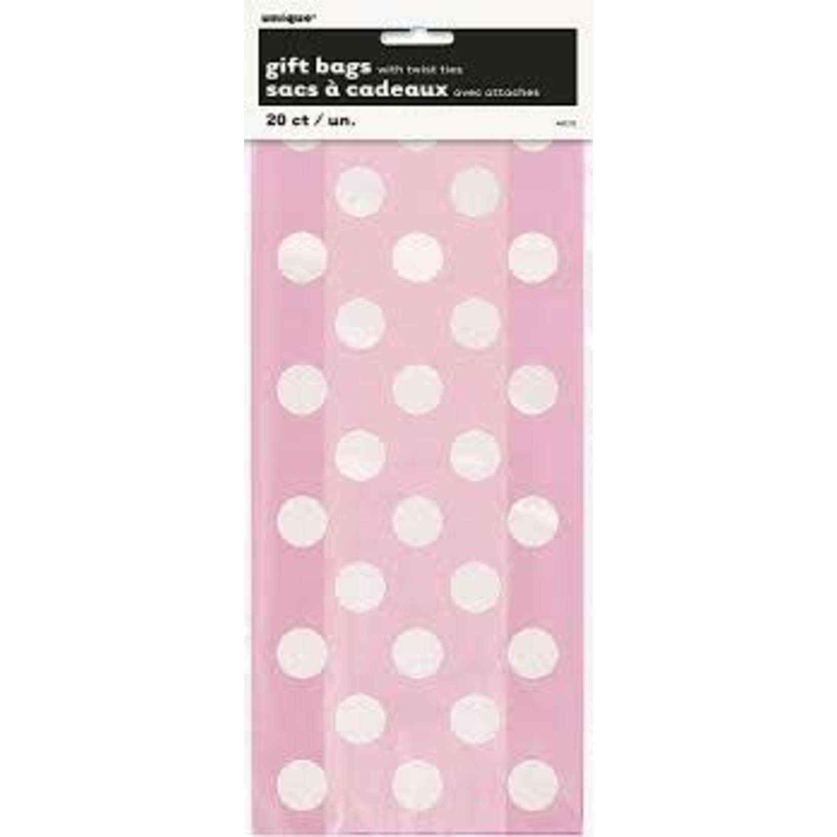 Hot Pink White Dot Plastics Bags