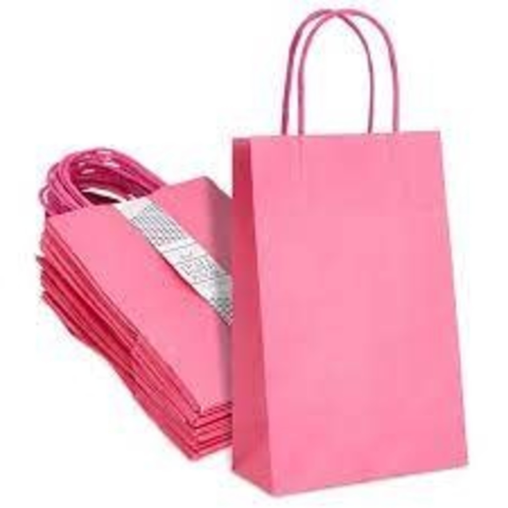 5" X 8 Kraft Bags Hot Pink DZ