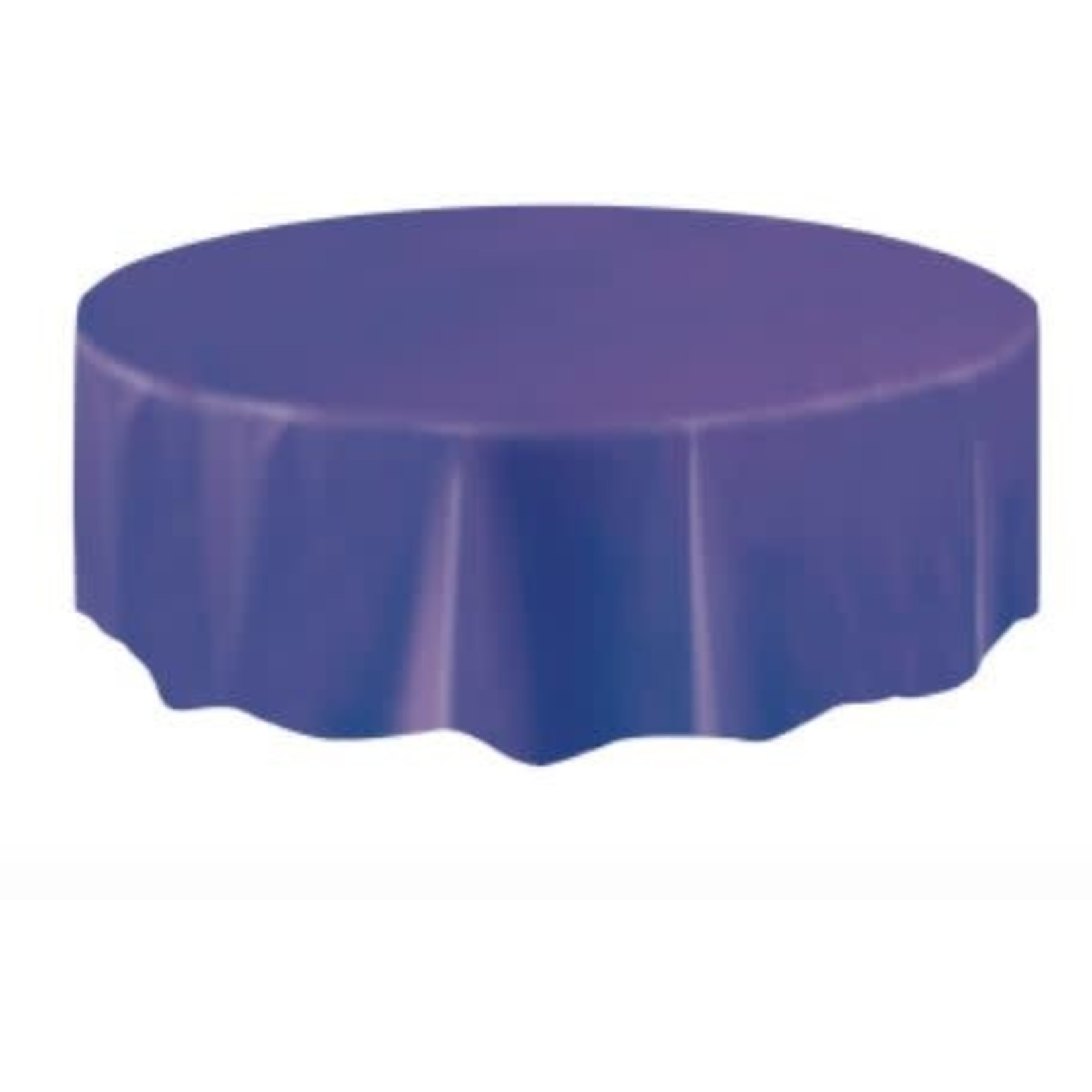Deep Purple Solid Round Plastic Table Cover  84"