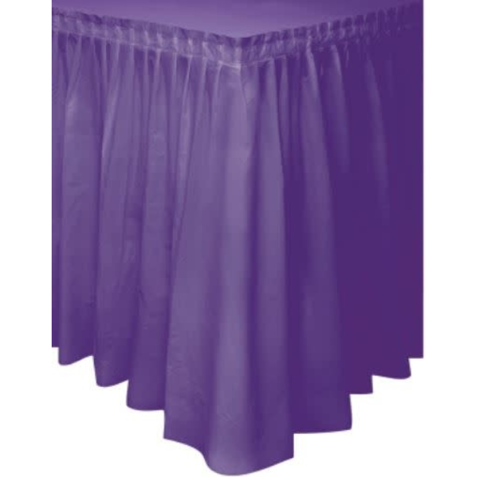 Purple Solid Plastic Table Skirt  29"x14ft
