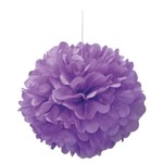Pretty Purple Solid 16" Hanging Tissue Pom Pom