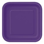 Deep Purple Solid Square 7" Dessert Plates  16ct