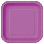 Pretty Purple Solid Square 9" Dinner Plates  14ct