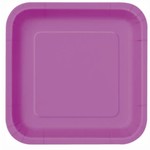 Pretty Purple Solid Square 7" Dessert Plates  16ct