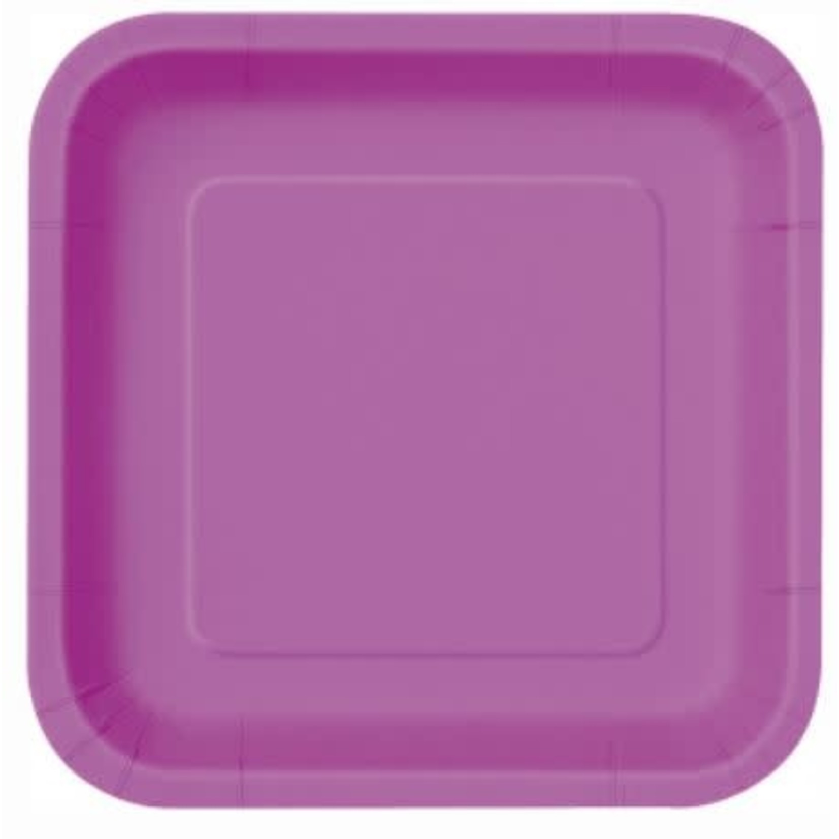 Pretty Purple Solid Square 7" Dessert Plates  16ct
