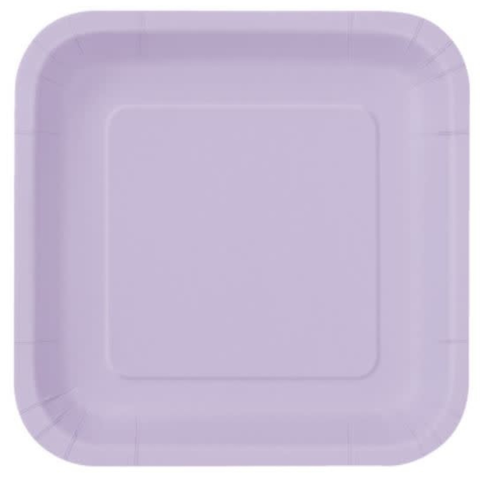 Lavender Solid Square 9" Dinner Plates  14ct