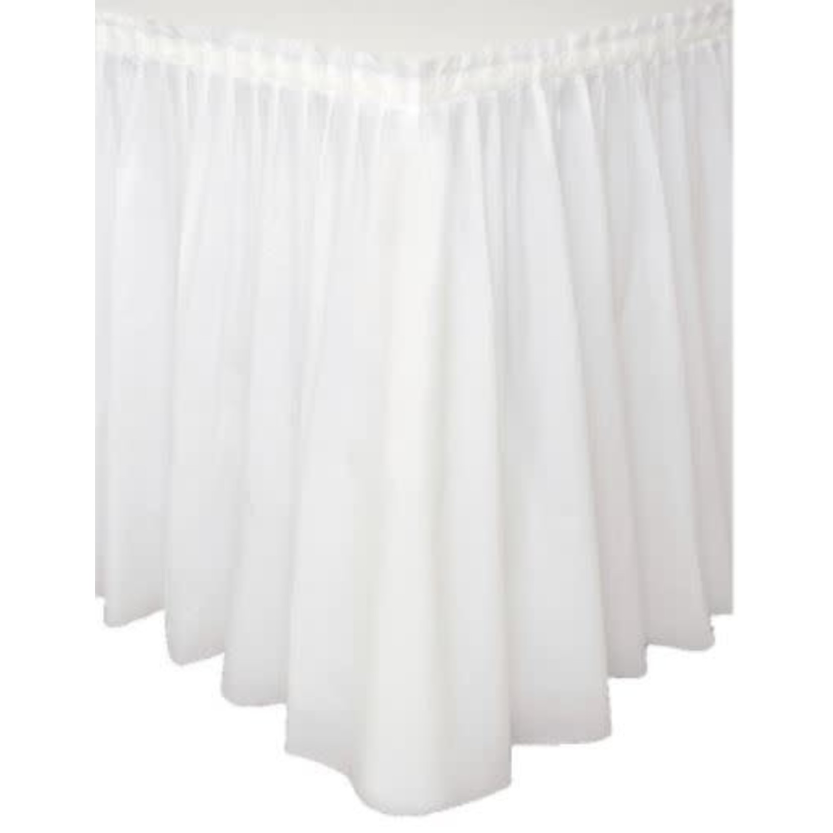 White Solid Plastic Table Skirt  29"x14ft