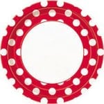 Red Polkadot Plates 8ct